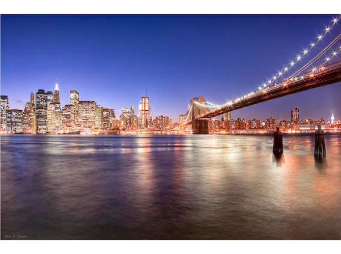 The City Lights of Manhattan - Brooklyn Bridge the artwork factory